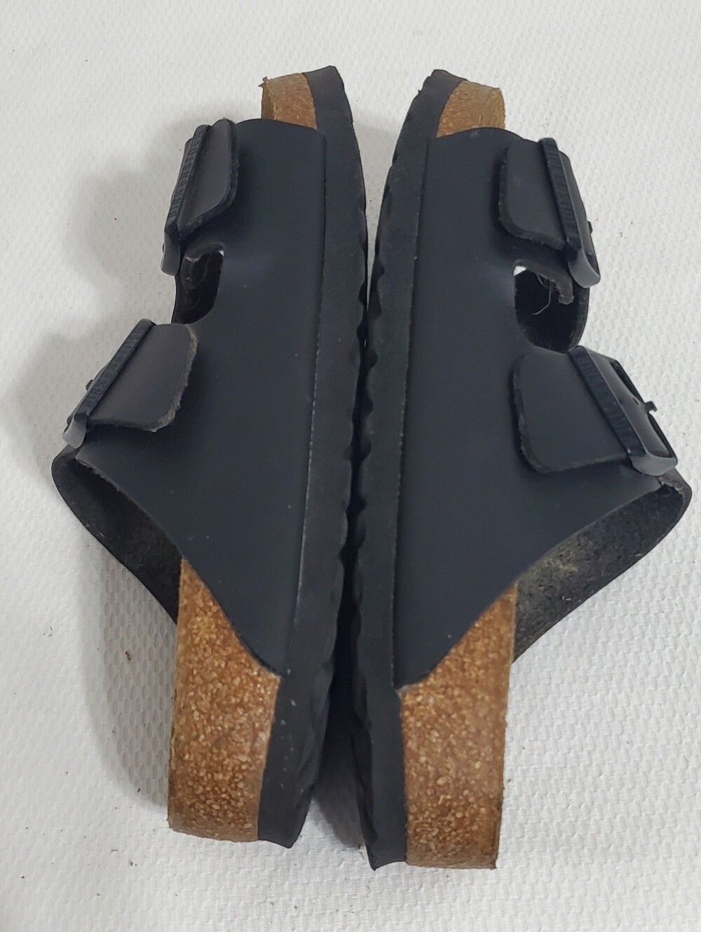 Birkenstock Arizona Black Rubbed Leather Double Strap Sandal Womens EU 37 - Picture 5 of 10